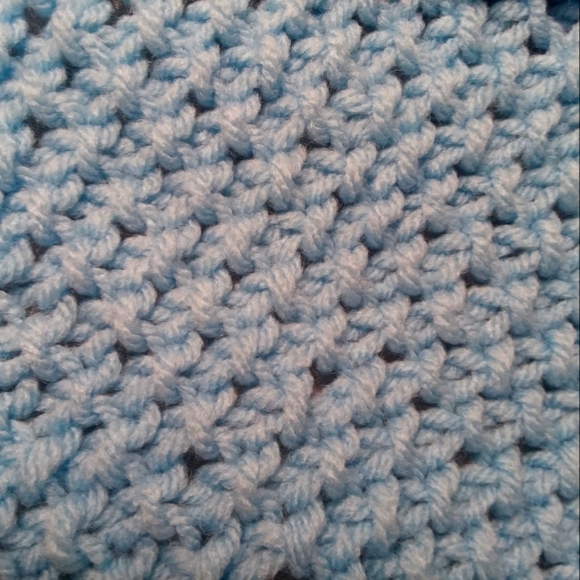 Blue Scarf 52 x 7.5 Soft Hand Crochet Fall Winter Women's Scarf Accessory - Picture 3 of 3